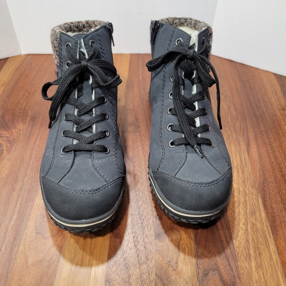 Reiker Z4243-14 Boot Lace Up Warm Fuzzy Lining Lace and Zip Size 40 - Picture 6 of 15